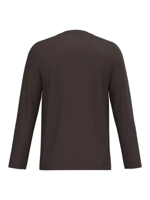 Men's long-sleeved V-neck T-shirt – Chocolate