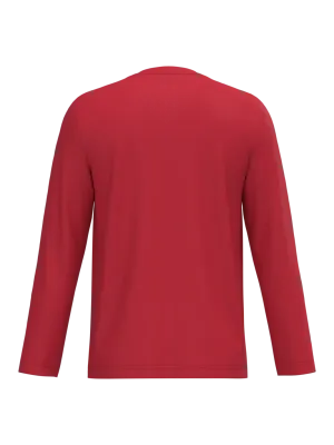 Men's long-sleeved V-neck T-shirt – Red