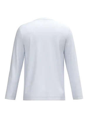Men's long-sleeved V-neck T-shirt – White