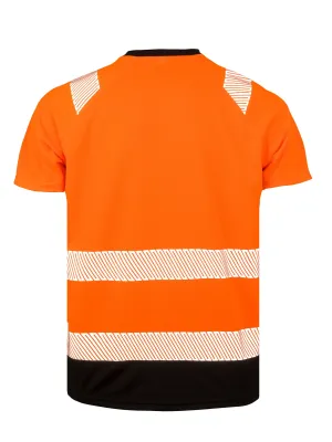 Recycled safety t-shirt – Orange / Black