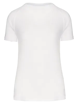 T-shirt de sport à col rond recyclé femme – White
