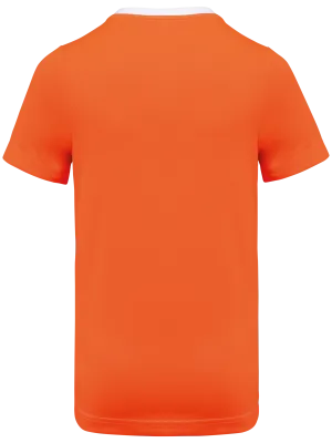 Camiseta deportiva ecorresponsable bicolor de hombre – White / Fluorescent Orange