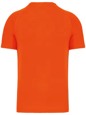 Camiseta deportiva de manga corta con cuello en V de hombre – Fluorescent Orange