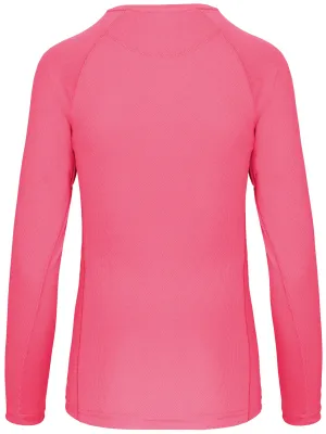 Camiseta deportiva de manga larga de mujer – Fluorescent Pink