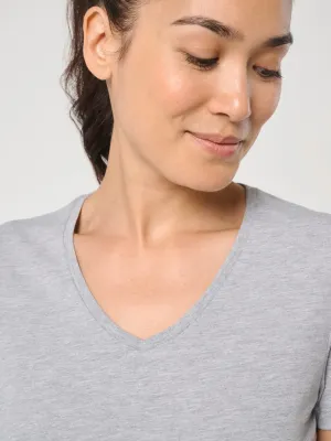 Women's antibacterial v-neck t-shirt
