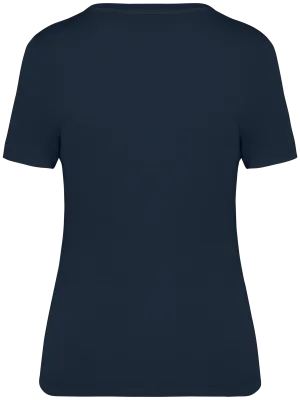 Eco-friendly ladies’ washed effect t-shirt – Washed Navy Blue
