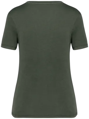 Eco-friendly ladies’ washed effect t-shirt – Washed Organic Khaki
