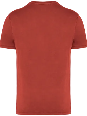 Eco-friendly unisex washed effect t-shirt – Washed Paprika