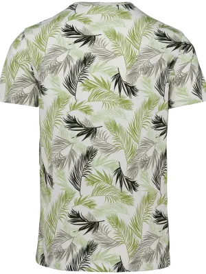Eco-friendly men’s tropical print t-shirt – Ivory Palm Leaves