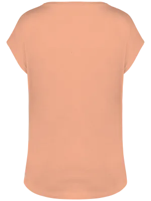 T-shirt écoresponsable loose à col V femme – Apricot