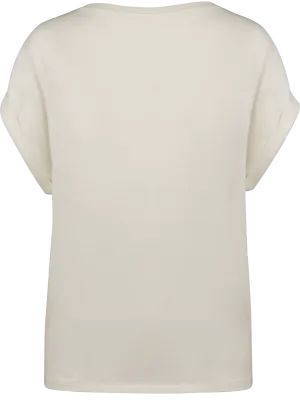Eco-friendly ladies' rolled-up sleeves t-shirt – Ivory