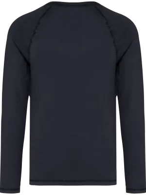 Camiseta sostenible raglán de manga larga de hombre – Washed Coal Grey