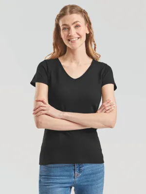 T-shirt femme col v Valueweight (61-398-0)