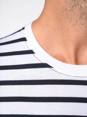 T-shirt rayé marin avec poche manches courtes homme