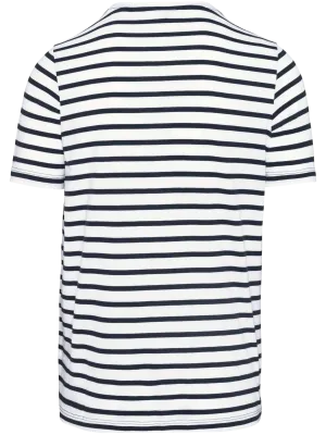 T-shirt rayé marin avec poche manches courtes homme – White / Navy Stripes