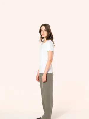 T-shirt Supima® col rond manches courtes femme