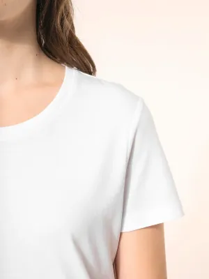 T-shirt Supima® col rond manches courtes femme