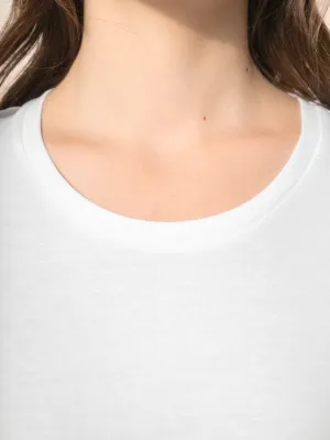 T-shirt Supima® col rond manches courtes femme