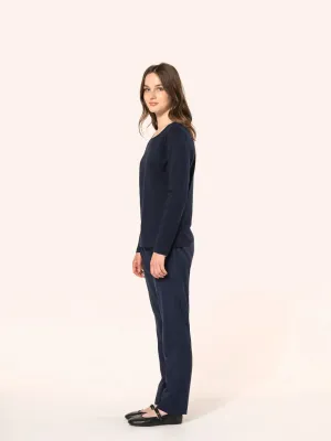 T-shirt Supima® col rond manches longues femme