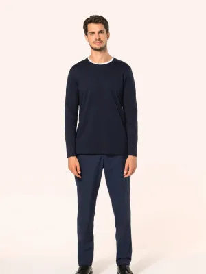 T-shirt Supima® col rond manches longues homme