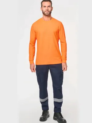 Unisex eco-friendly polycotton long-sleeved t-shirt