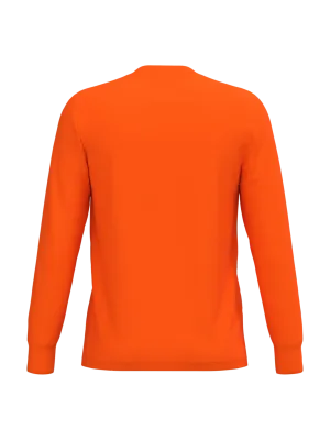 Unisex eco-friendly polycotton long-sleeved t-shirt – Fluorescent Orange