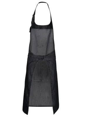 Tablier polycoton avec poche – Black Denim