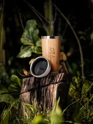 PIETRO. Vaso de viaje de bambú de 500 mL