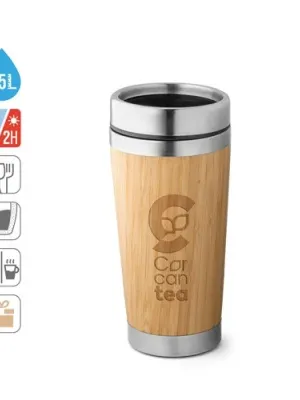 PIETRO. Vaso de viaje de bambú de 500 mL