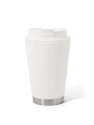 FIGLIOLI. Vaso de viaje de PP de doble pared a prueba de fugas – Blanc
