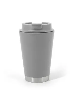 FIGLIOLI. Vaso de viaje de PP de doble pared a prueba de fugas – Gris