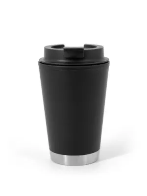 FIGLIOLI. Vaso de viaje de PP de doble pared a prueba de fugas – Noir