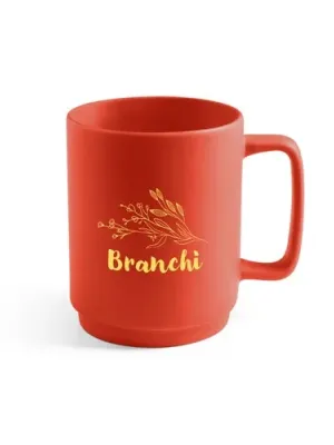 MIGHTY. Ceramic mug with cylindrical body 330 mL