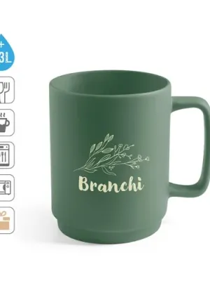 MIGHTY. Ceramic mug with cylindrical body 330 mL