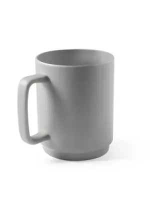 MIGHTY. Ceramic mug with cylindrical body 330 mL – Gris
