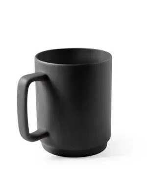 MIGHTY. Ceramic mug with cylindrical body 330 mL – Noir