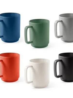 MIGHTY. Ceramic mug with cylindrical body 330 mL