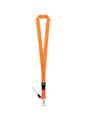 ANQUETIL. Tour de cou en polyester avec mousqueton en métal – Orange