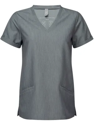 Ladies’ short-sleeve stretch tunic – Dynamo Grey