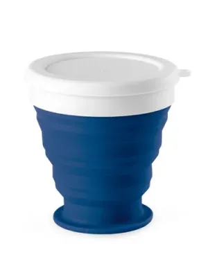 ASTRADA. Verre de voyage pliable 250mL en silicone et PP – Bleu