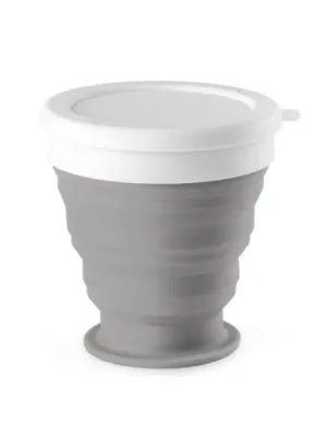 ASTRADA. Verre de voyage pliable 250mL en silicone et PP – Gris clair