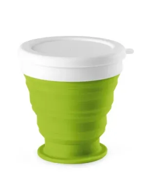ASTRADA. Verre de voyage pliable 250mL en silicone et PP – Vert clair