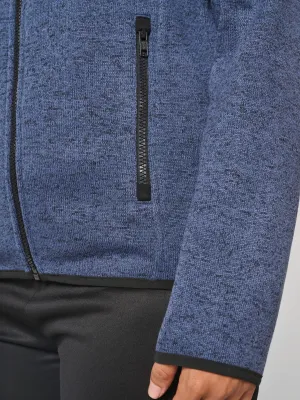 Chaqueta con capucha jaspeada de mujer