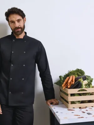Chaqueta de cocina de manga larga con automáticos