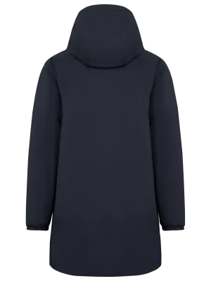 Eco-friendly unisex sherpa-lined waterproof jacket – Navy Blue
