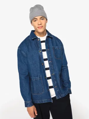 Eco-friendly unisex dropped shoulders denim jacket