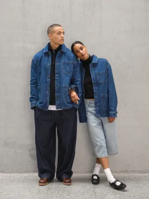 Eco-friendly unisex dropped shoulders denim jacket