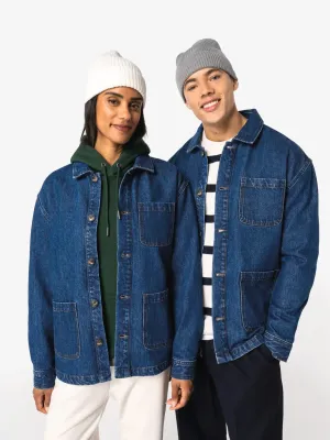 Eco-friendly unisex dropped shoulders denim jacket