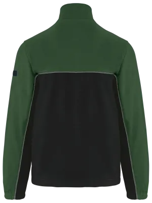 Chaqueta de micropolar bicolor ecológica unisex – Black / Forest Green