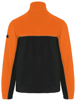 Chaqueta de micropolar bicolor ecológica unisex – Black / Orange